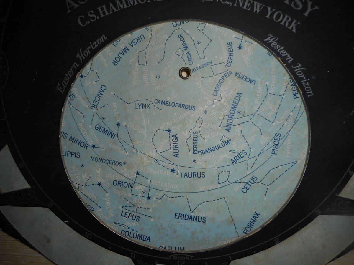 アンティーク、天球図、天文、星座早見盤、、星図、星座図絵1935年『ハモンド星座早見盤』Star map, Planisphere, Celestial atlas_画像6