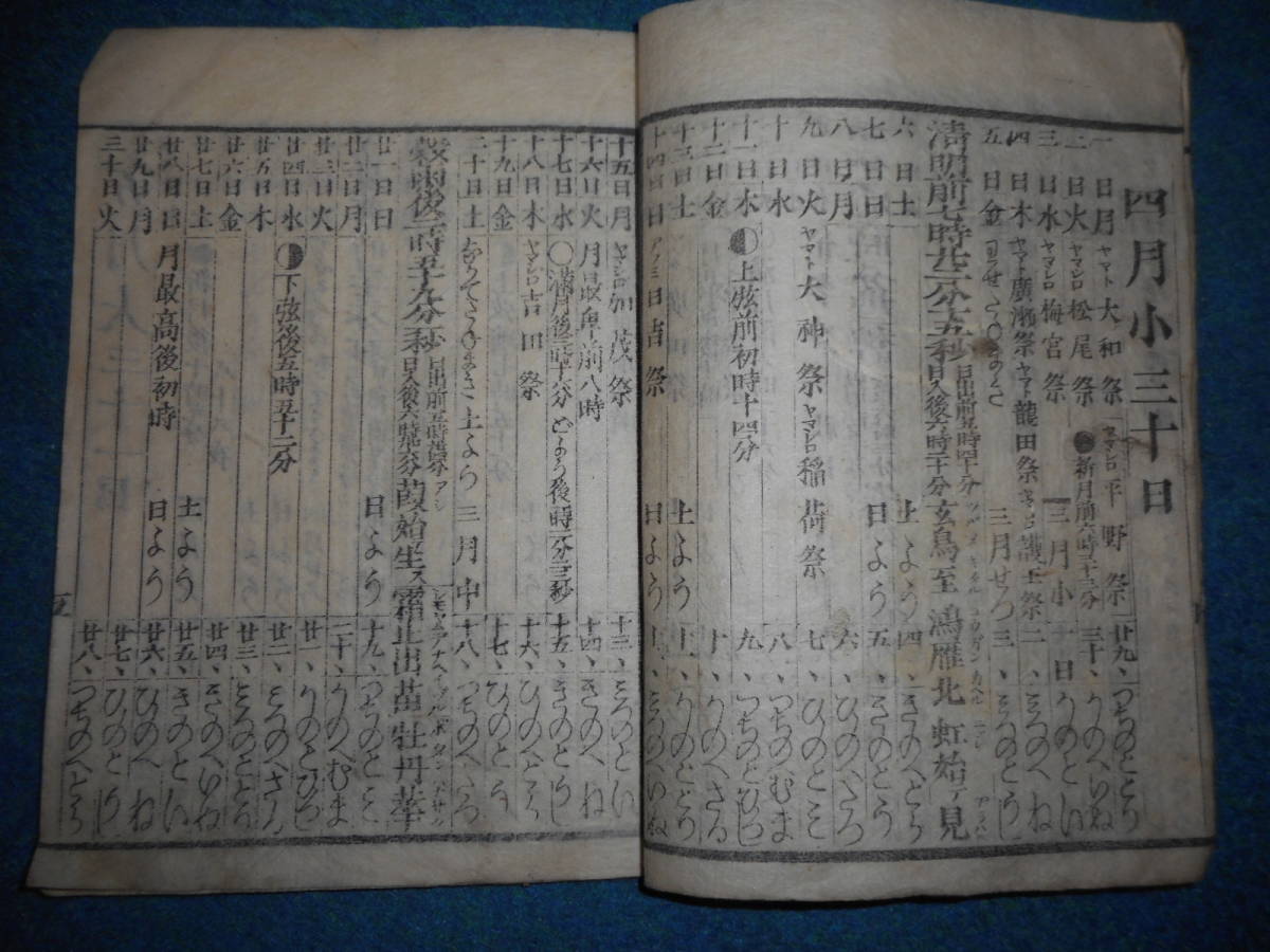 即決1878（明治11）年『太陽略暦　（新暦）会津暦』アンティーク、天文暦学書、和本八卦、卜占、陰陽師 、二十八宿、七十二候、日蝕、月蝕_画像6