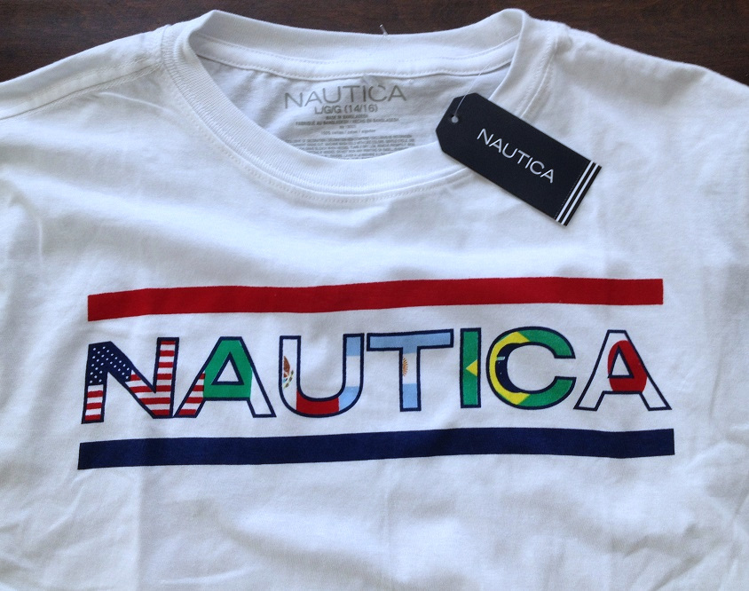 【既決USA】ノーティカ ★ NAUTICA@完売胸元【NAUTICA 万国旗】ロゴ入半袖T【NAUTICA Flag Logo Graphic Short Sleeve T-Shirt】 白x紺@@M_画像4