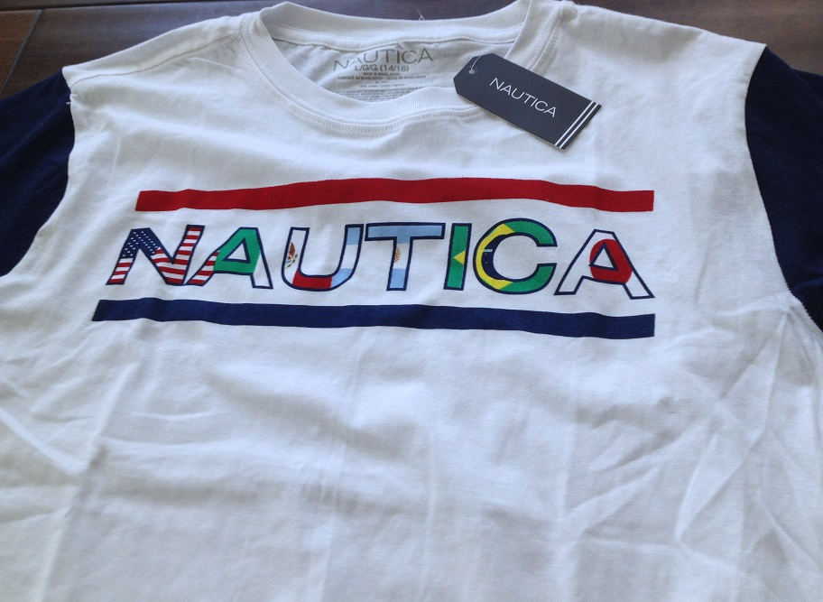 【既決USA】ノーティカ ★ NAUTICA@完売胸元【NAUTICA 万国旗】ロゴ入半袖T【NAUTICA Flag Logo Graphic Short Sleeve T-Shirt】 白x紺@@M_画像8