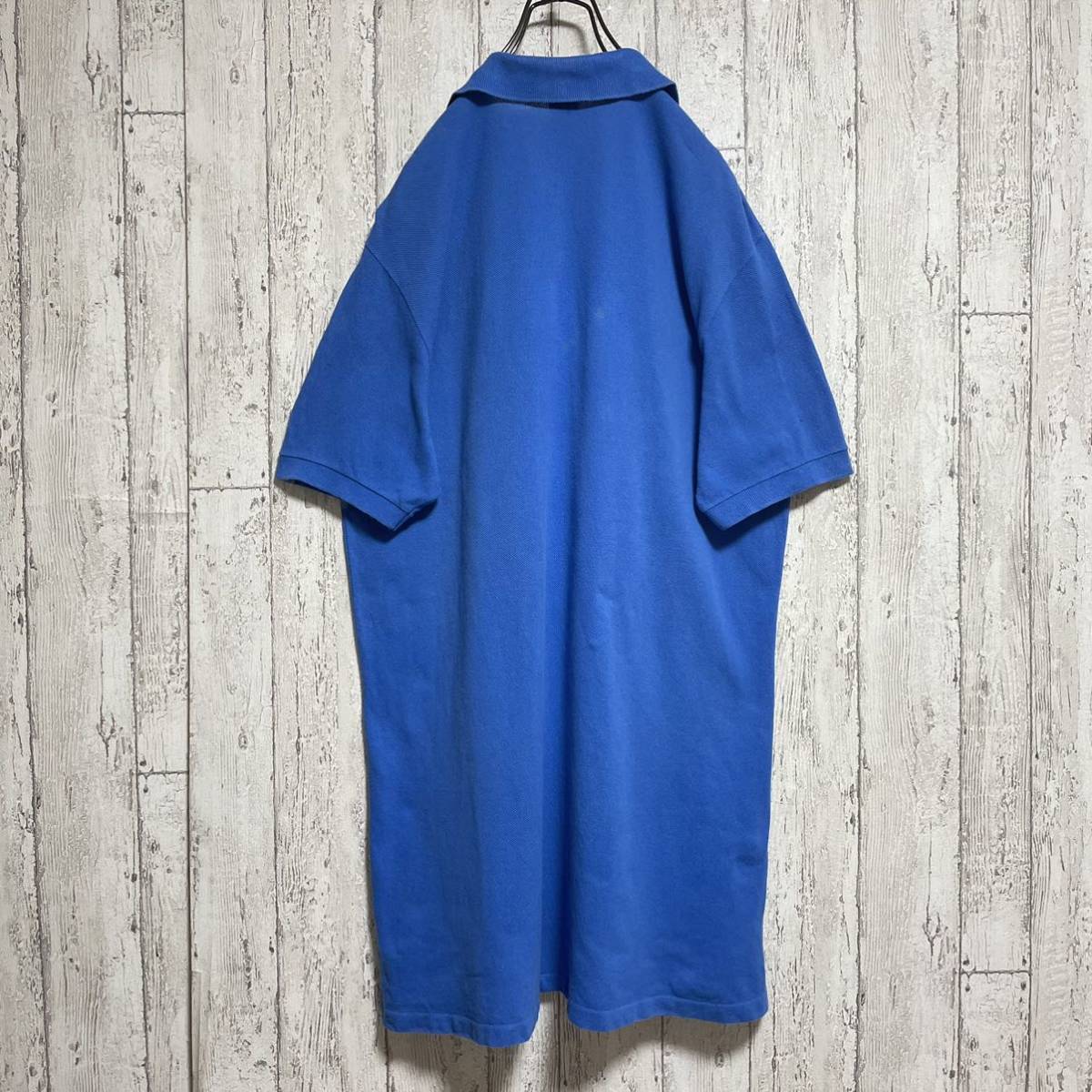 【人気アイテム】ラコステ LACOSTE 半袖 ポロシャツ アメリカ製 ライトブルー Lサイズ ワニ