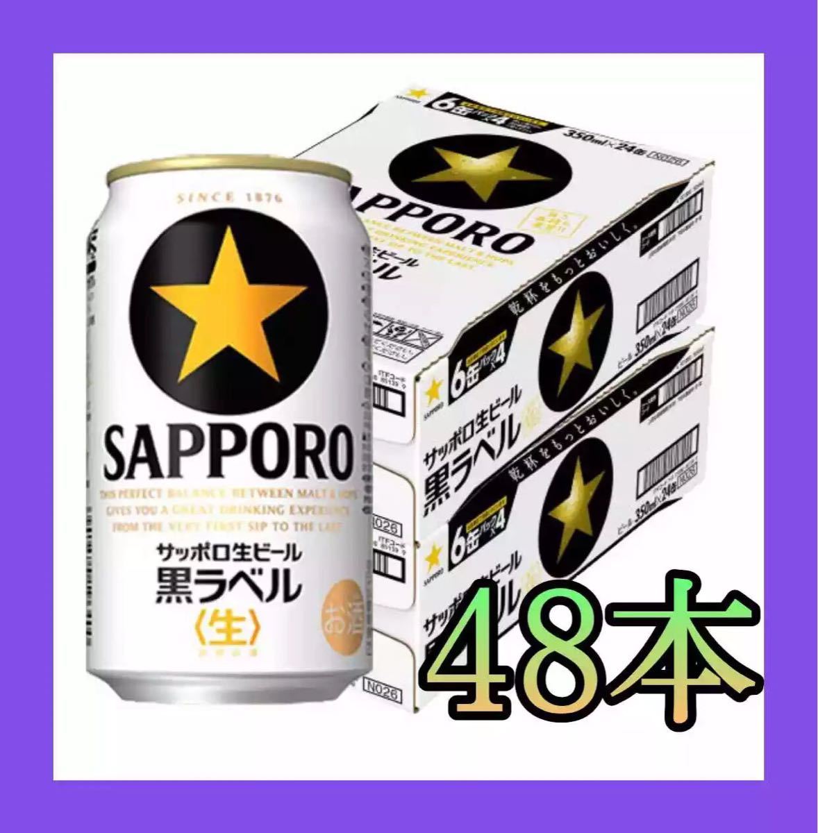 サッポロ 黒ラベル 350ml ×48本 新品未開封 2ケース 生ビール サッポロビール 酒