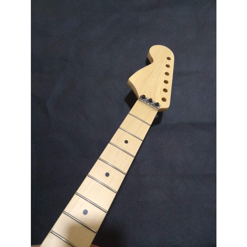 22 フレット逆ヘッドストックロックナットインレイドットメイプル指板エレキギターネックギターアクセサリー部品 |KK|_画像3