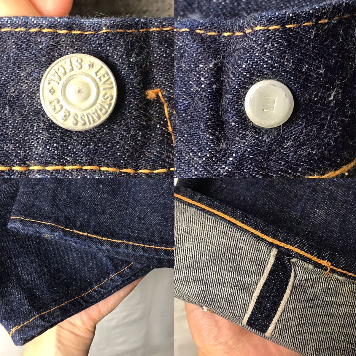 50s60s ビンテージ Levis リーバイス 501 501 Wネーム 501E ビッグE ウエストシングル 初期 移行期 40/36の画像7