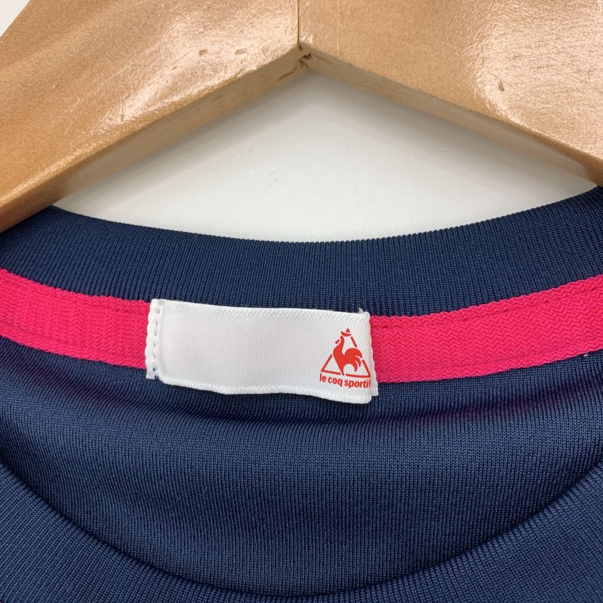  ■ルコック LE COQ SPORTIF レディース M 半袖Tシャツ ネイビー 濃紺 細身 スポーツにぴったりの一枚♪■FA7_画像5