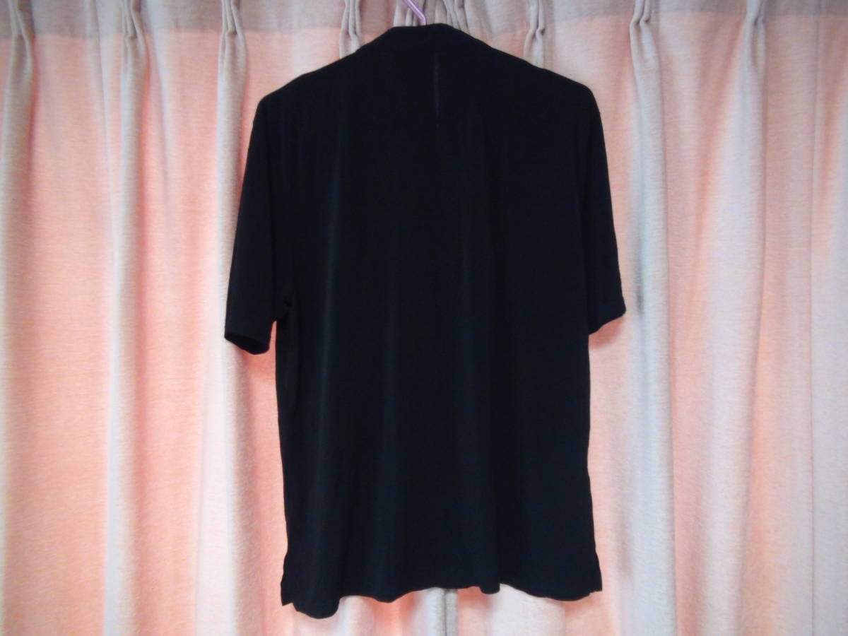 紐式フロントの黒のドレスシャツハイネック（L)!。_画像5