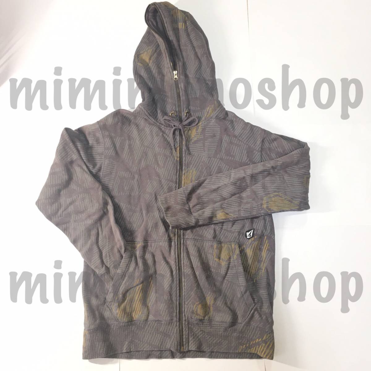 ◇中古 古着★即決【 VOLCOM ヴォルコム ボルコム パーカー Sサイズ 】グレー メンズ 服 洋服 フード 可愛い 柄 （レディースも可能）_画像1