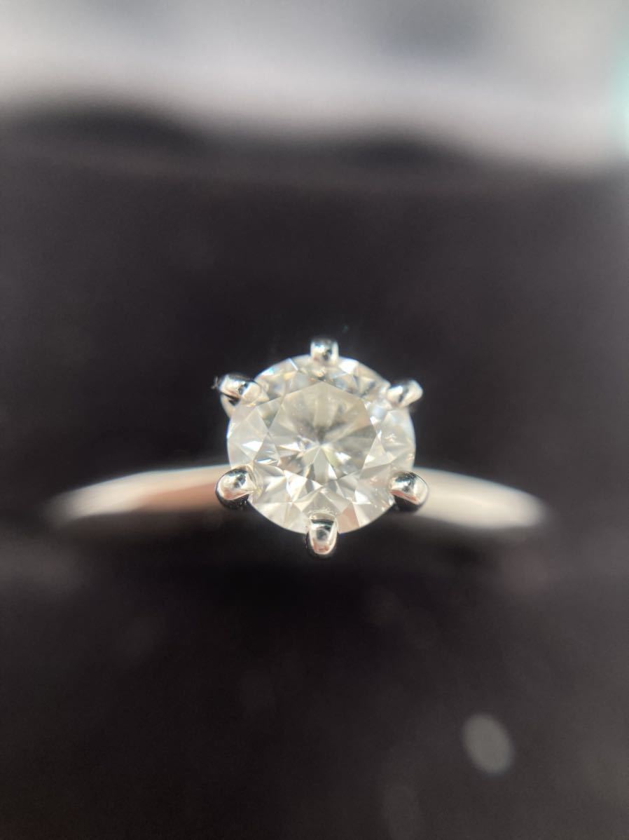Tiffany&Co. TIFFANY Tiffany платина кольцо бриллиантовое кольцо pt950 прямые "лапки" 0.40ct 9 номер 
