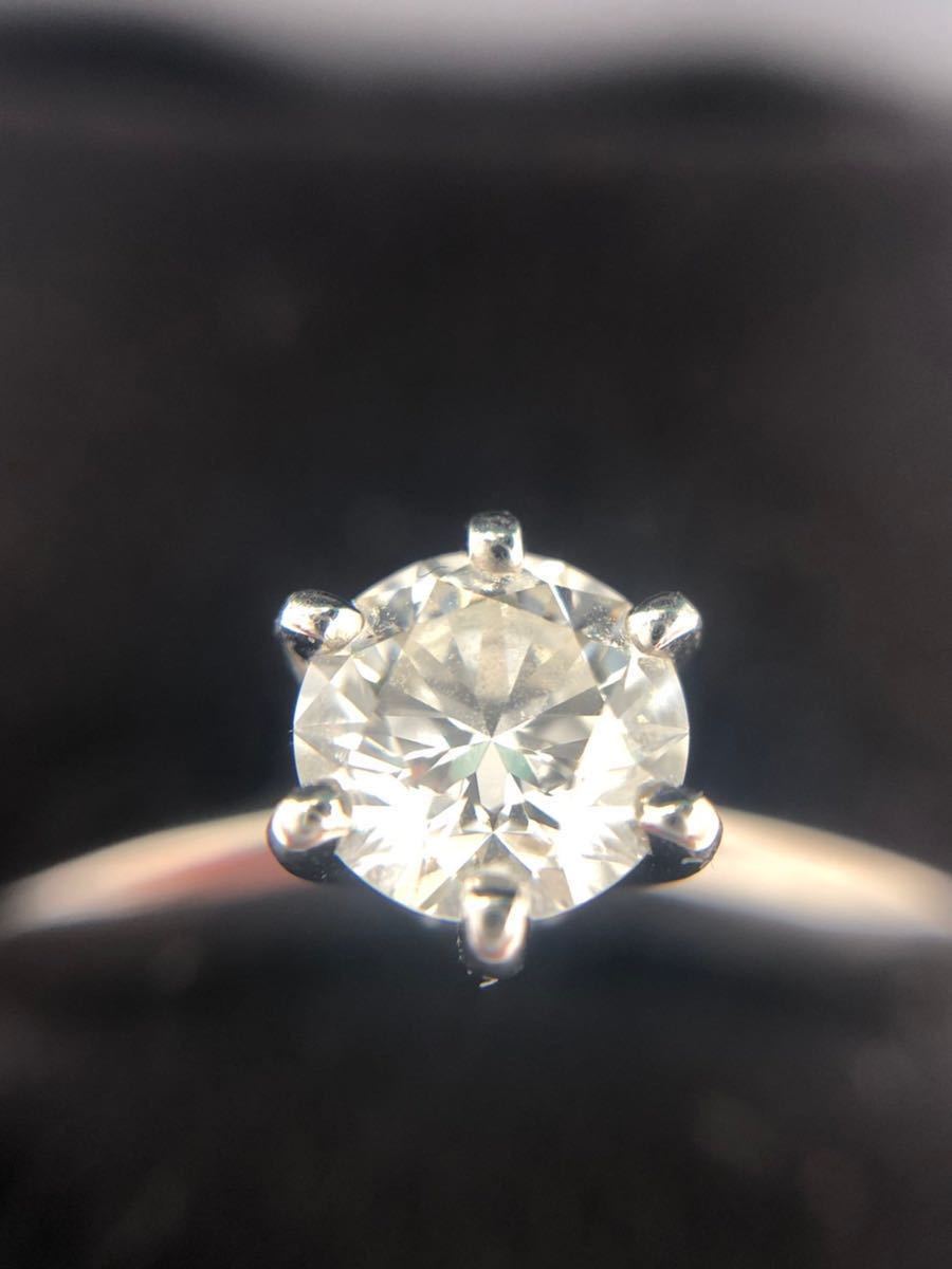 Tiffany&Co. TIFFANY Tiffany платина кольцо бриллиантовое кольцо pt950 прямые "лапки" 0.40ct 9 номер 