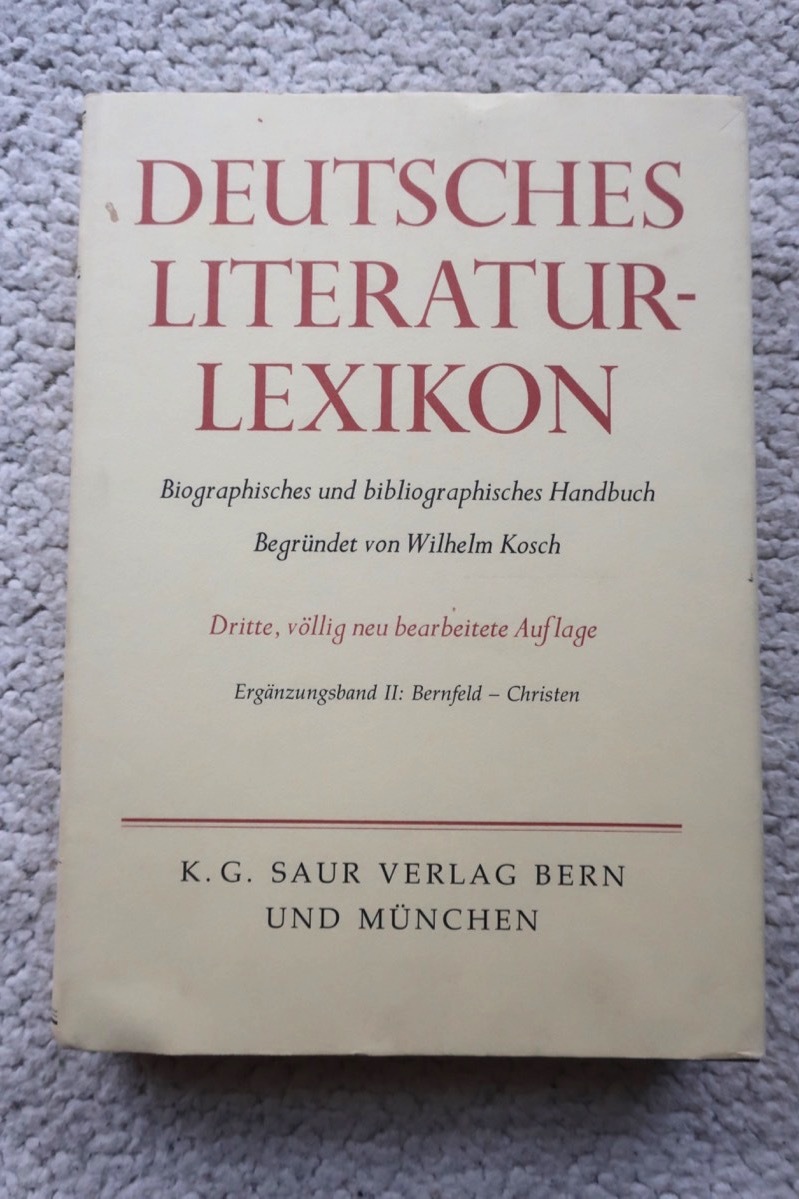 Deutsches Literatur-Lexikon Ergaenzungsband Ⅱ Dritte Auflage第3版 ドイツ語☆