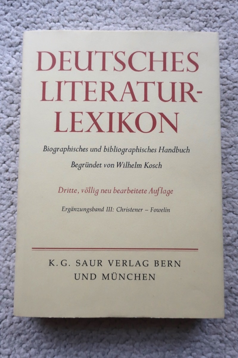 Deutsches Literatur-Lexikon Ergaenzungsband Ⅲ Dritte Auflage第3版 ドイツ語☆