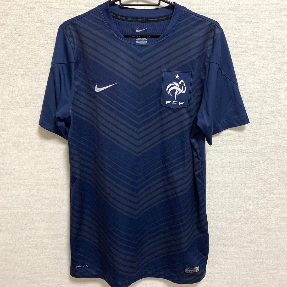【美品】NIKE FOOTBALL NFTB フランス代表 半袖 トレーニングウェア サッカー フットサル ネイビー エムバペ グリーズマン カンテ