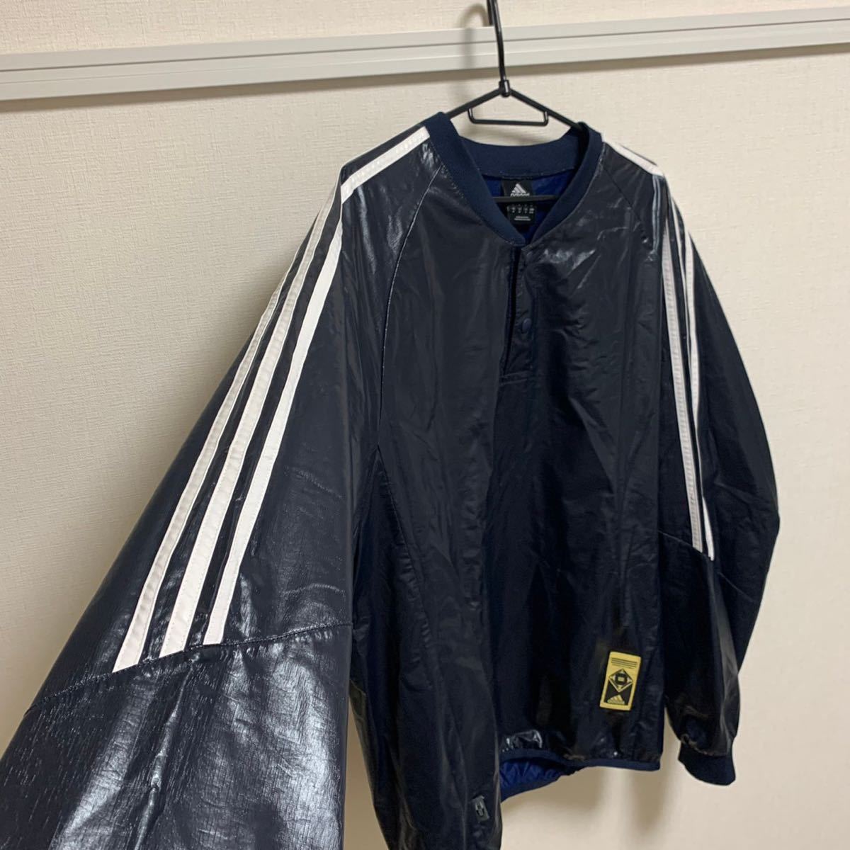 【XL相当】adidas エナメル ウィンドブレーカー サウナスーツ 汗だし ダイエット ランニングウェア アディダス トレーニングウェア