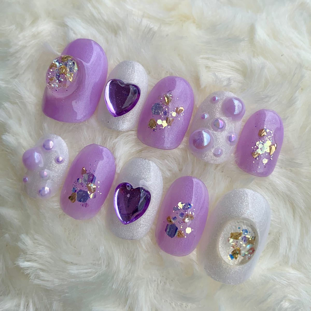 Paypayフリマ Nailチップ イベント パープル ゆめかわいい うるうる 量産型ネイル Paypayフリマ Nailチップ イベント パープル ゆめかわいい うるうる 量産型ネイル