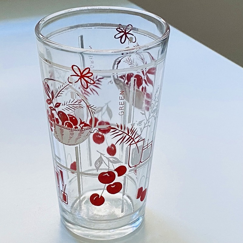  Taiwan * retro glass * fruit kitchen glass * Taiwan glass * Vintage.