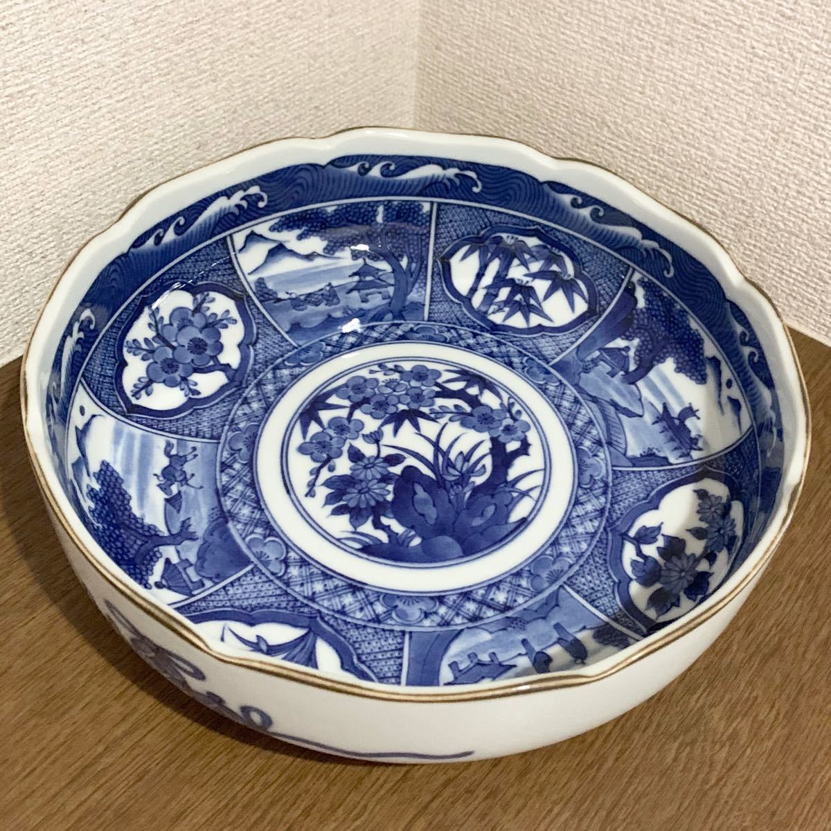 玄昌窯　四君子　大皿　 大鉢　和食器　食器　骨董品　新品　未使用品　アンティーク　メダカ鉢　めだか　陶器