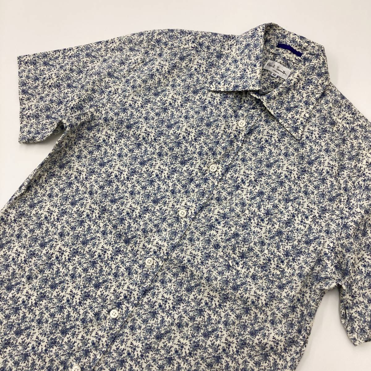 Paul Smith LONDON 花柄 半袖シャツ 日本製 メンズ Mサイズ ポールスミス ロンドン 柄シャツ ボタニカル フローラル