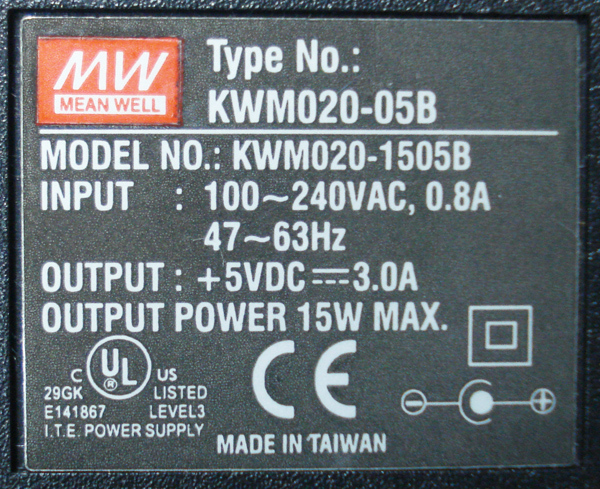 MEANWELL KWM020-1505B +5VDC3.0A #yh2779-01