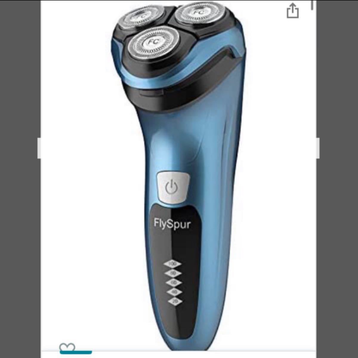 新品未開封電気シェーバー メンズ FlySpur 髭剃り ひげそり USB充電式 回転式 3枚刃 お風呂剃り可 IPX7防水