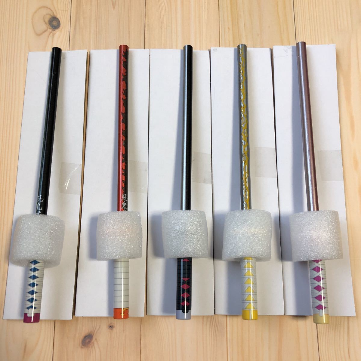 鬼滅の刃　日輪刀型鉛筆＆キャップセット　サンスター文具　全5種　コンプリート　新品
