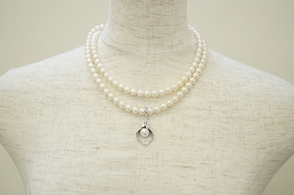 anzj ベリテ Verite ネックレス ピアス 真珠 パール K14WG Pt850