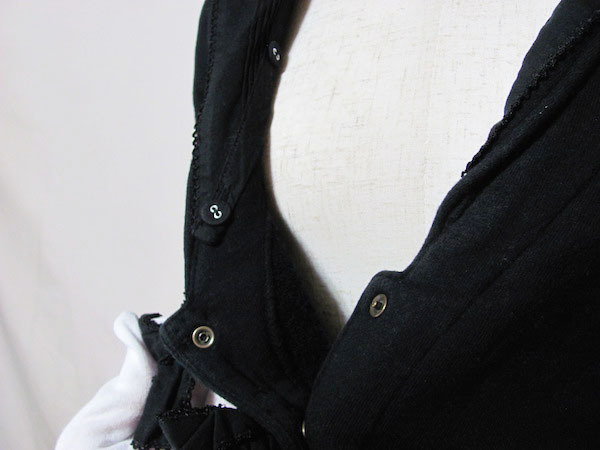 #apc カネコイサオ KANEKO ISAO カーディガン 15 黒 リボン セーラー襟 大きいサイズ レディース [667182]_画像4