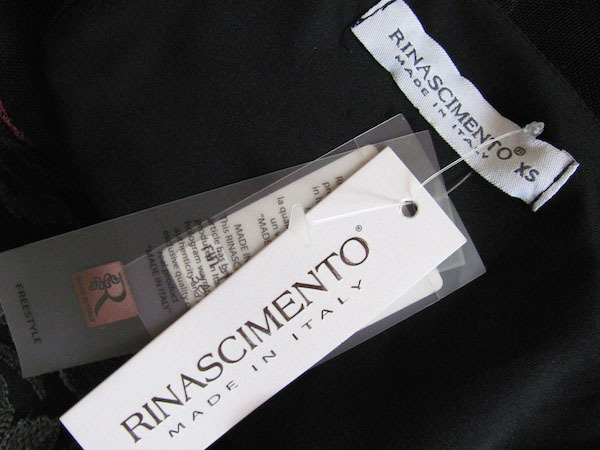 #snc リナシメント RINASCIMENTO ワンピース XS 黒 イタリア製 花柄 リボン ノースリーブ レディース [631033]_画像6