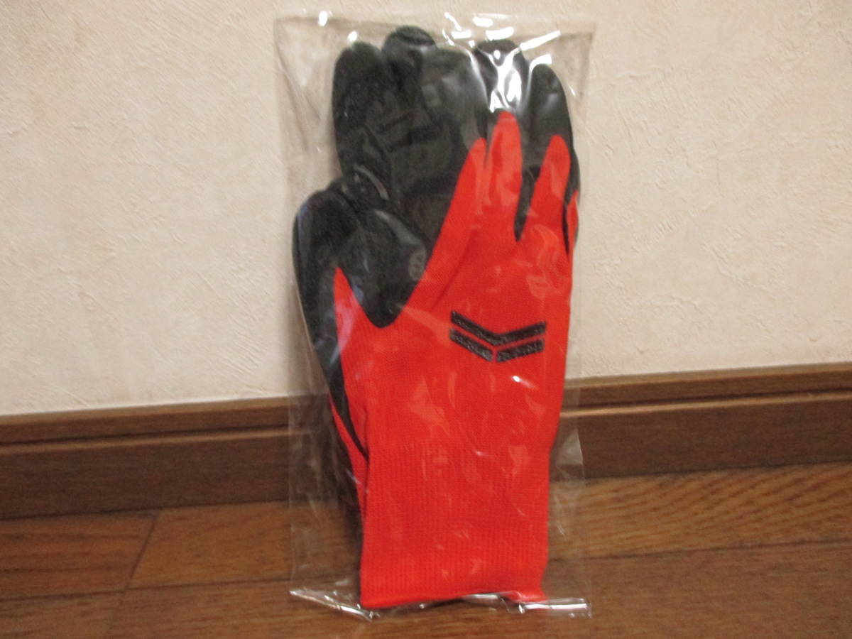 ★YANMAR ヤンマー ゴム手袋 新品 ロゴ入り 非売品 レア グローブ　定形外140 Mサイズ レッド　赤ｘ黒 レターパック370
