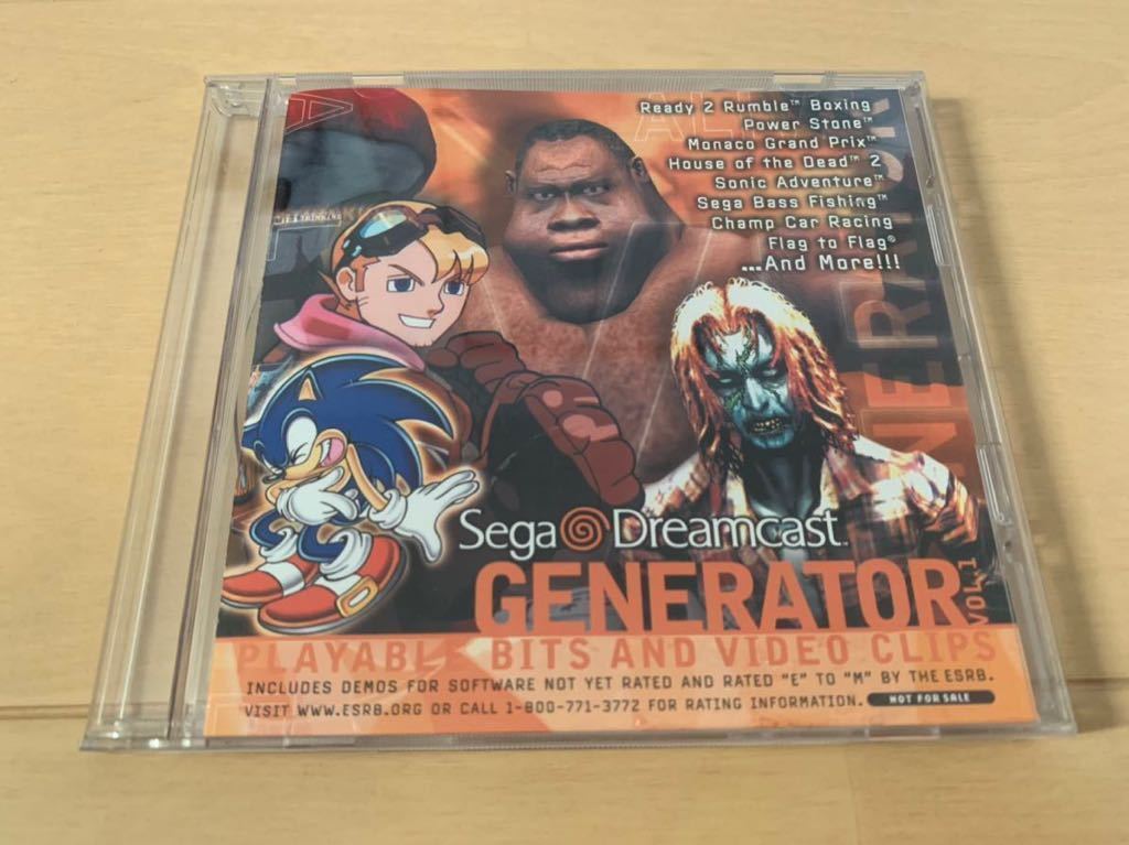 DC体験版ソフト Sega Dreamcast GENERATOR 北米版体験版 非売品 送料込み ドリームキャスト セガ DEMO DISC レア Sonic Adventure他