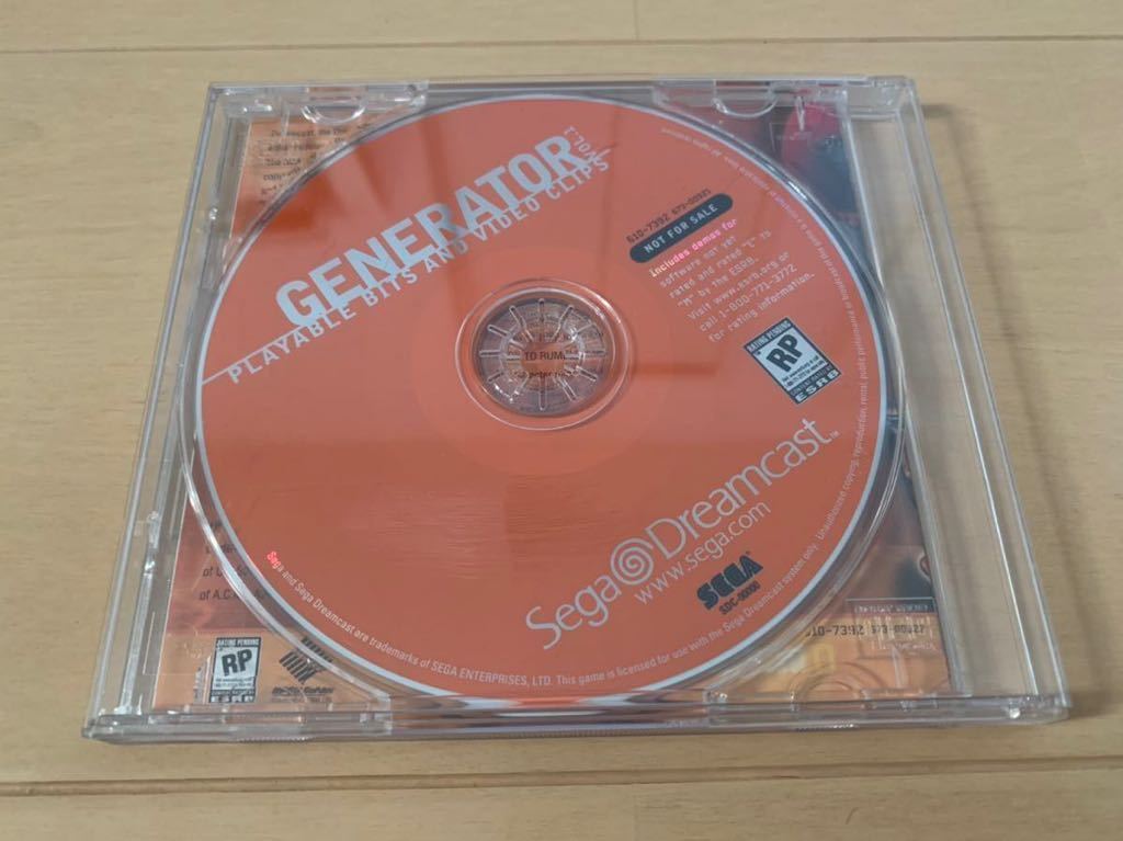 DC体験版ソフト Sega Dreamcast GENERATOR 北米版体験版 非売品 送料込み ドリームキャスト セガ DEMO DISC レア  Sonic Adventure他
