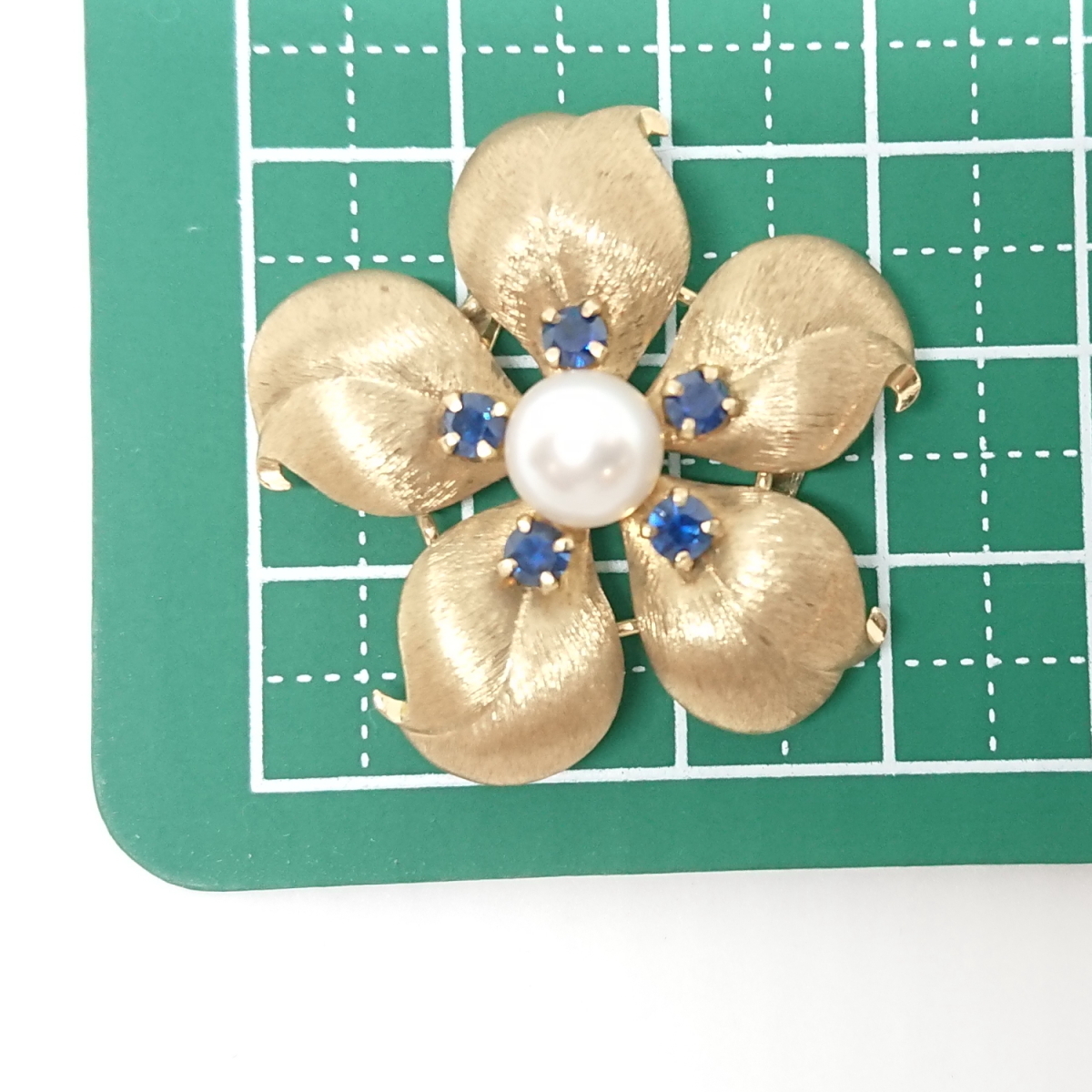 ミキモト MIKIMOTO K14YG パール サファイア 帯留め兼ペンダントトップ 新品仕上げ済
