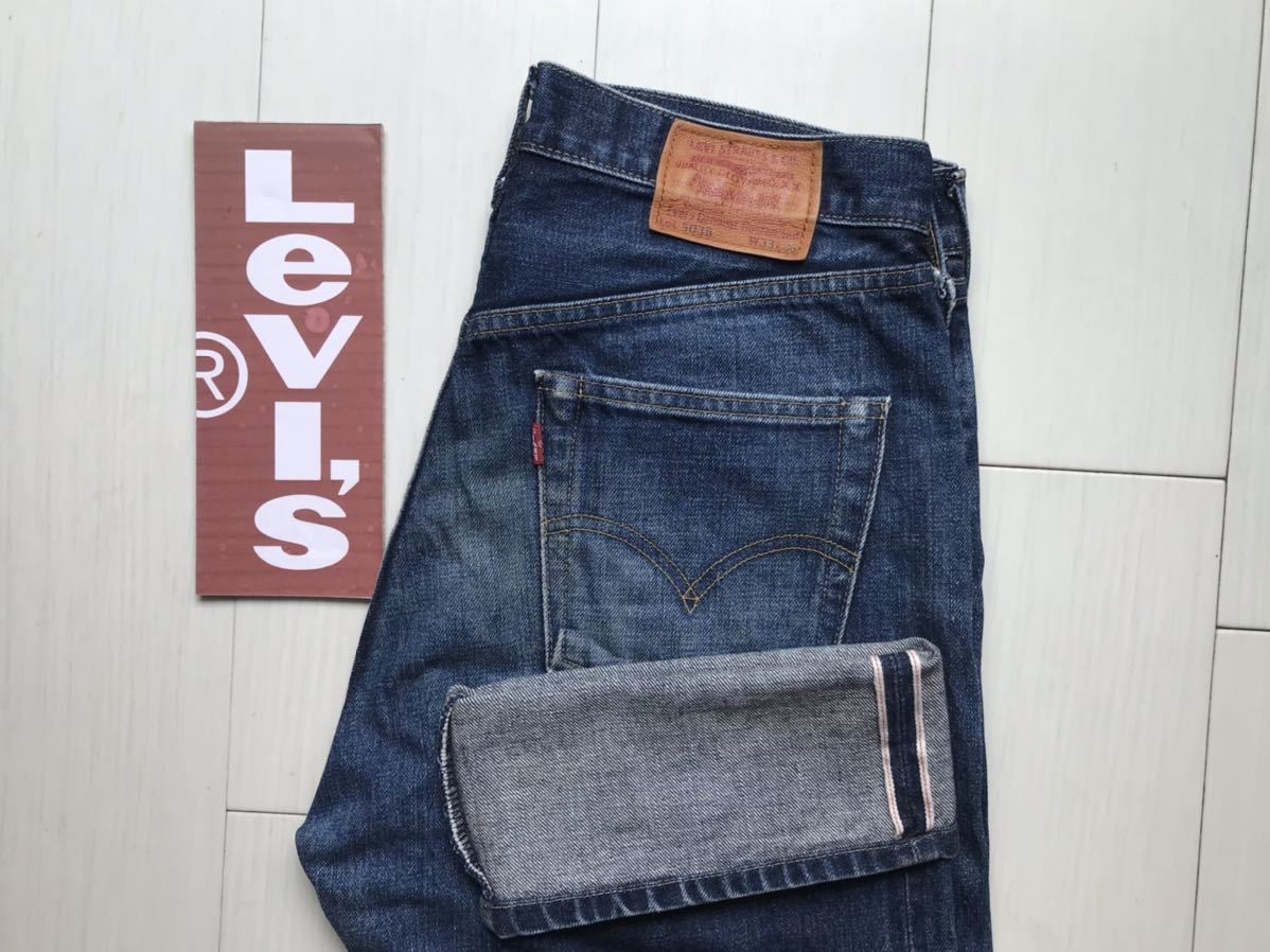 【即決】W33 リーバイス　levi's 503B-XX 90's復刻　1950's ボタンフライ　ビッグE 赤耳　セルビッチ付デニム　イエローステッチ　日本製