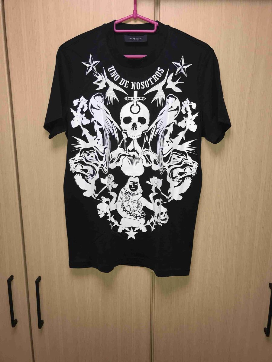 国内限定 正規 12SS GIVENCHY ジバンシー ジバンシィ 極楽鳥花 スカルタトゥー 刺繍 Tシャツ XXS