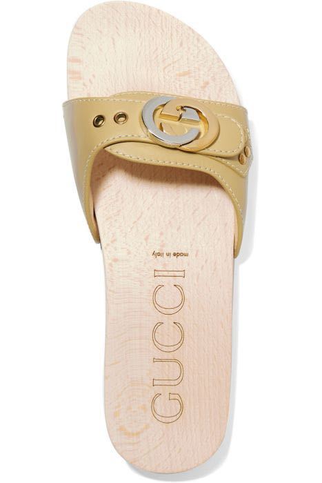 GUCCI☆グッチ☆2019SSコレクションモデル!! インターロッキングGウッドソールスライドサンダル!!美品!!試着程度