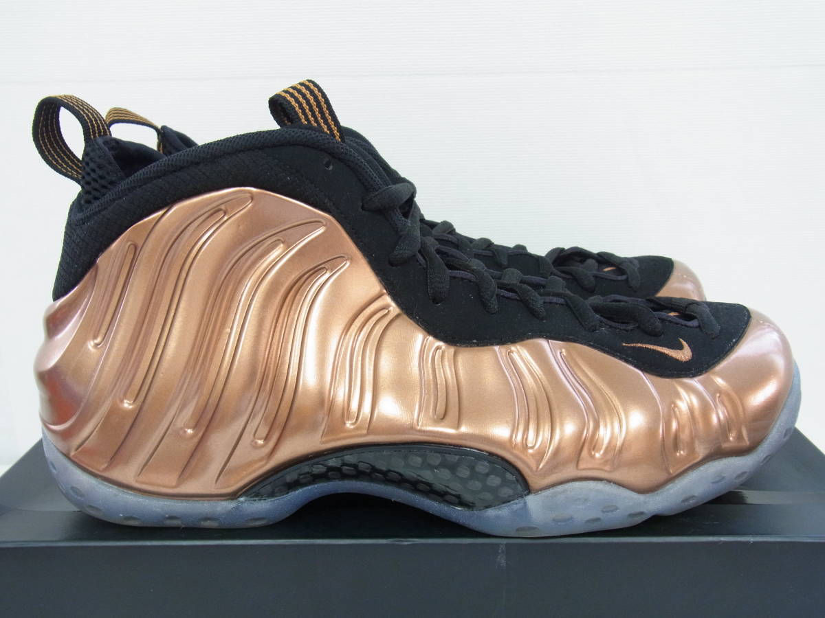 美中古箱付 2017 NIKE AIR FOAMPOSITE ONE COPPER BLACK METALLIC ナイキ エア フォームポジット ワン カッパー 27cm US9 314996-007_画像4