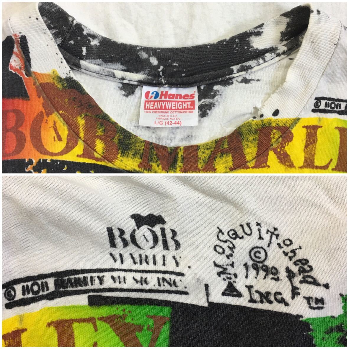  оригинал! 90s[MOSQUITOHEAD] футболка USA производства L Vintage mo лыжи to head BOB MARLEY Bob mare - б/у одежда Reggae la старт рука ..