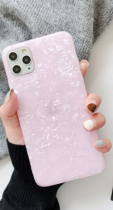 【セット】(ケース＋フィルム)iPhone 7 用 ピンク シェル柄 高品質TPU (透明強化ガラスフィルム iPhone SE2 iPhone 8も可 アイホン_画像3
