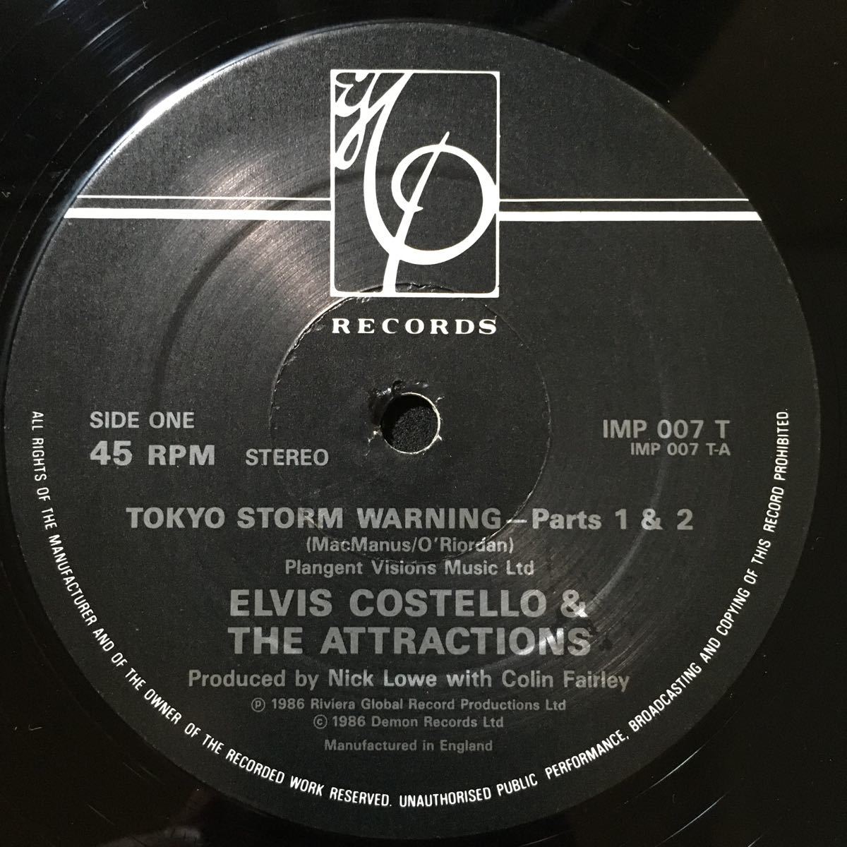 12inch ELVIS COSTELLO & THE ATTRACTIONS / TOKYO STORM WARNING_画像7