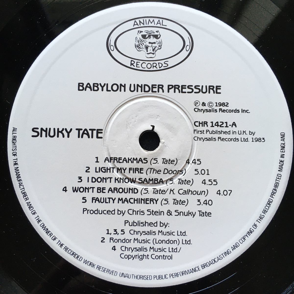 LP SNUKY TATE / BABYLON UNDER PRESSUREの画像7