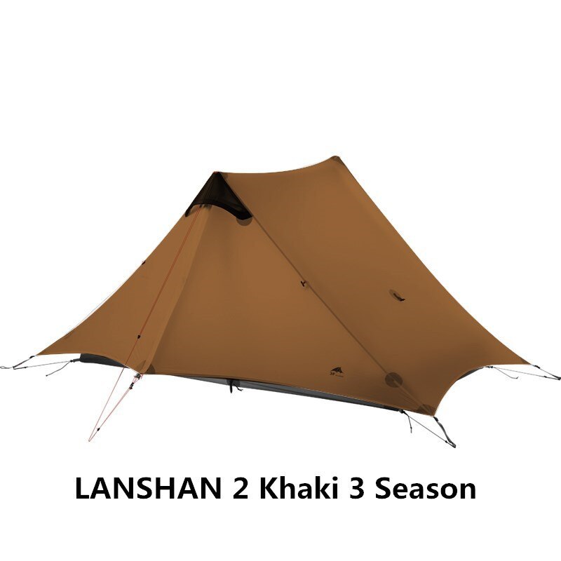 LANSHAN 2 3F UL ギア 2 人 1 人屋外超軽量 キャンプテント 3 シーズン 4 シーズンプロ 15D SILNYLON RODLESS テント_画像10