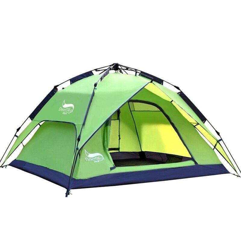 デザート & キツネ自動キャンプテント、 3-4 人家族 テント二重層インスタントセットアップPROTABLEバックパッキングテントハイキング旅行_画像8
