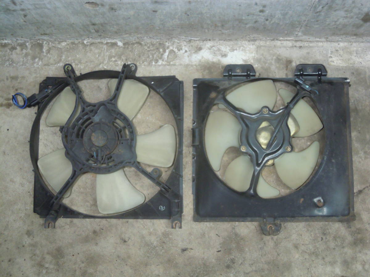 三菱 FTO DE3A 6A12 V6 MIVEC 前期 GPX 純正 電動ファン 冷却ファン クーリングファン ラジエーター用 コンデンサー用 セット (実働品です)_画像1