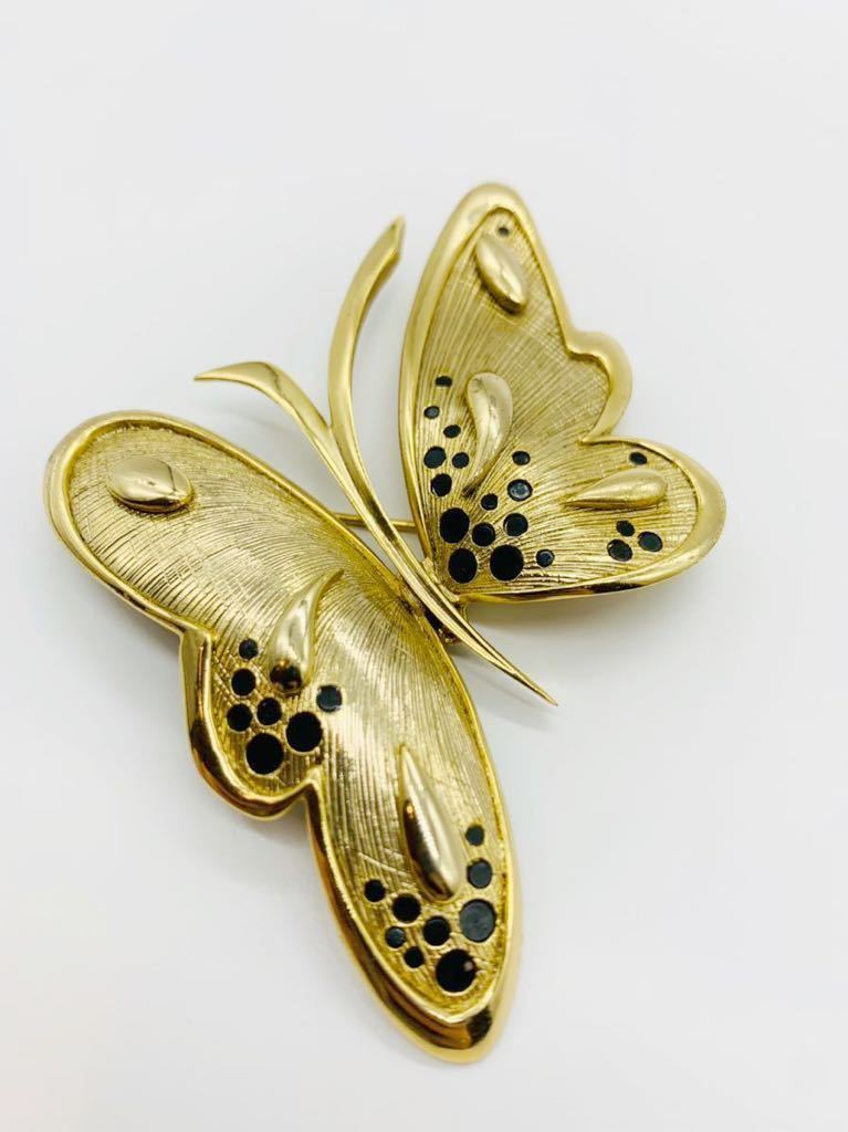 【美品】イギリス　ロンドン　ヴィンテージ　ORENA PARIS オレナ パリ　バタフライ　蝶々　ゴールド ブローチ　存在感◎_画像1