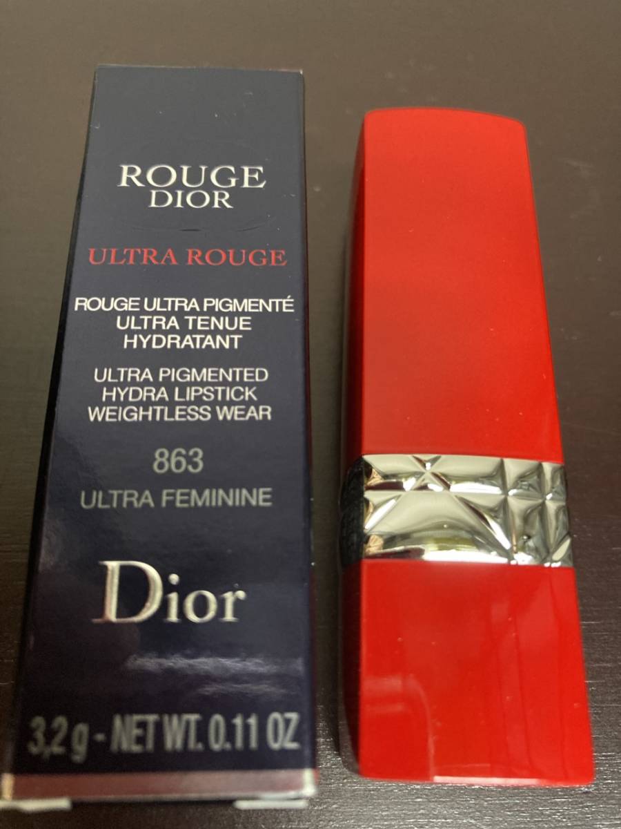 新品 未使用☆Christian Dior 2021年購入 ルージュディオール Rouge ULTRA ROUGE 863番 Ultra  Feminine 口紅 リップ 箱 ディオール