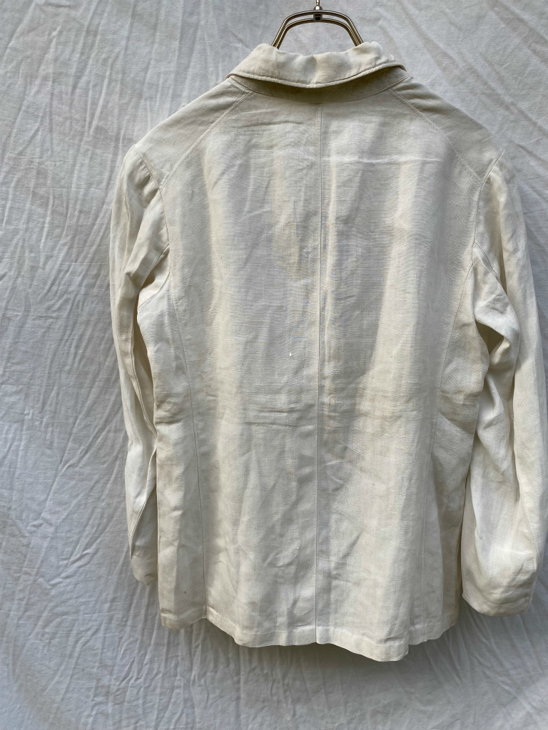  Showa первый период битва передний битва средний битва после ... круглый карман Tailored Jacket Japan Vintage JAPAN VINTAGE 30s40s вода .linen лен sackcoat