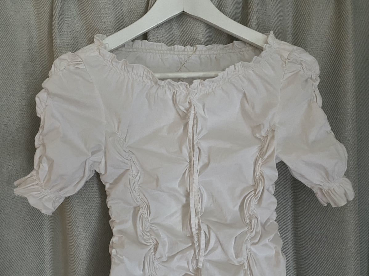 *70s Vintage France gya The - stretch blouse white 