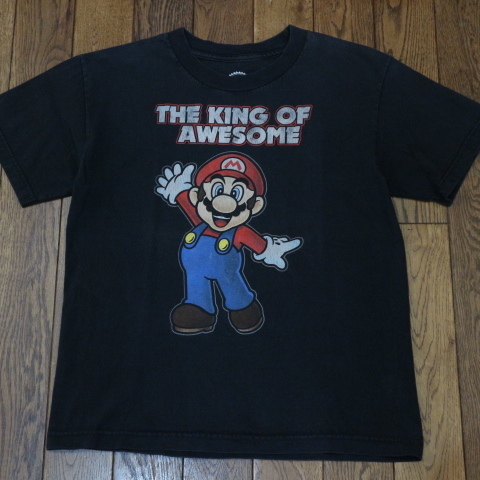 Nintendo SUPER MARIO マリオ Tシャツ ブラック 任天堂 イラスト キャラクター ゲーム ロゴ USA スーパーマリオ ブラザーズ_画像1