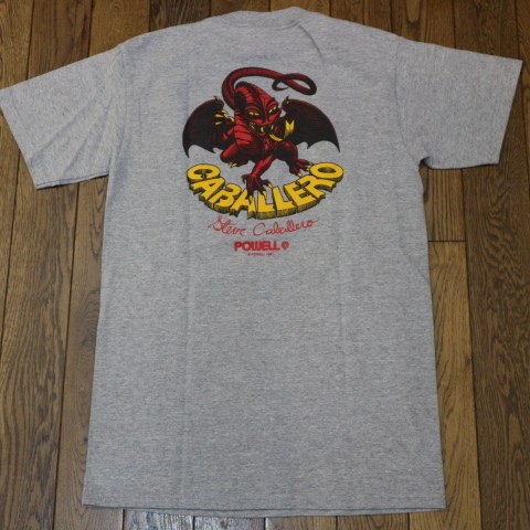 Powell Peralta CABALLERO キャバレロ Tシャツ S グレー 半袖 パウエル ペラルタ ドラゴン スティーブキャバレロ ロゴ スケート