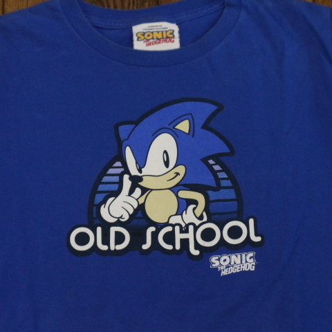 00s SONIC The Hedgehog ソニック Tシャツ L ブルー ヘッジホッグ セガ