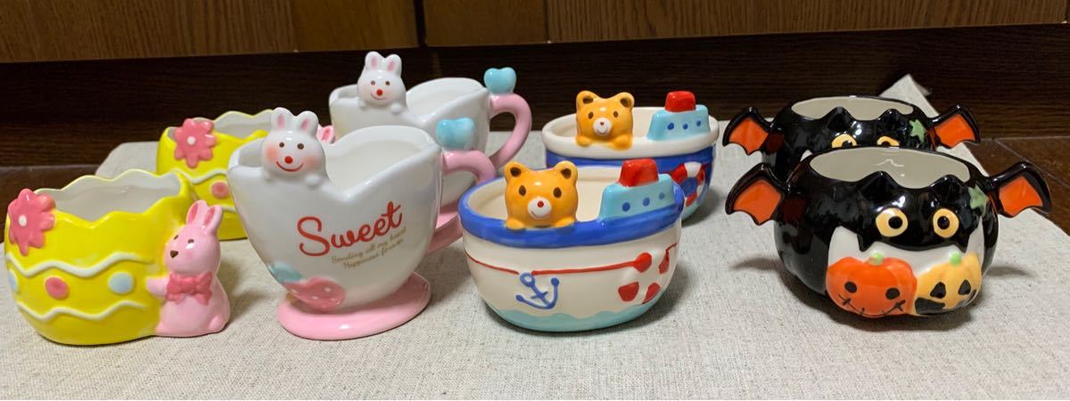 ケーキカップ　8こ　デザート　うさぎ　マリン　ハロウィン　くま　いぬ　花　マグカップ  カップ　まとめ売り